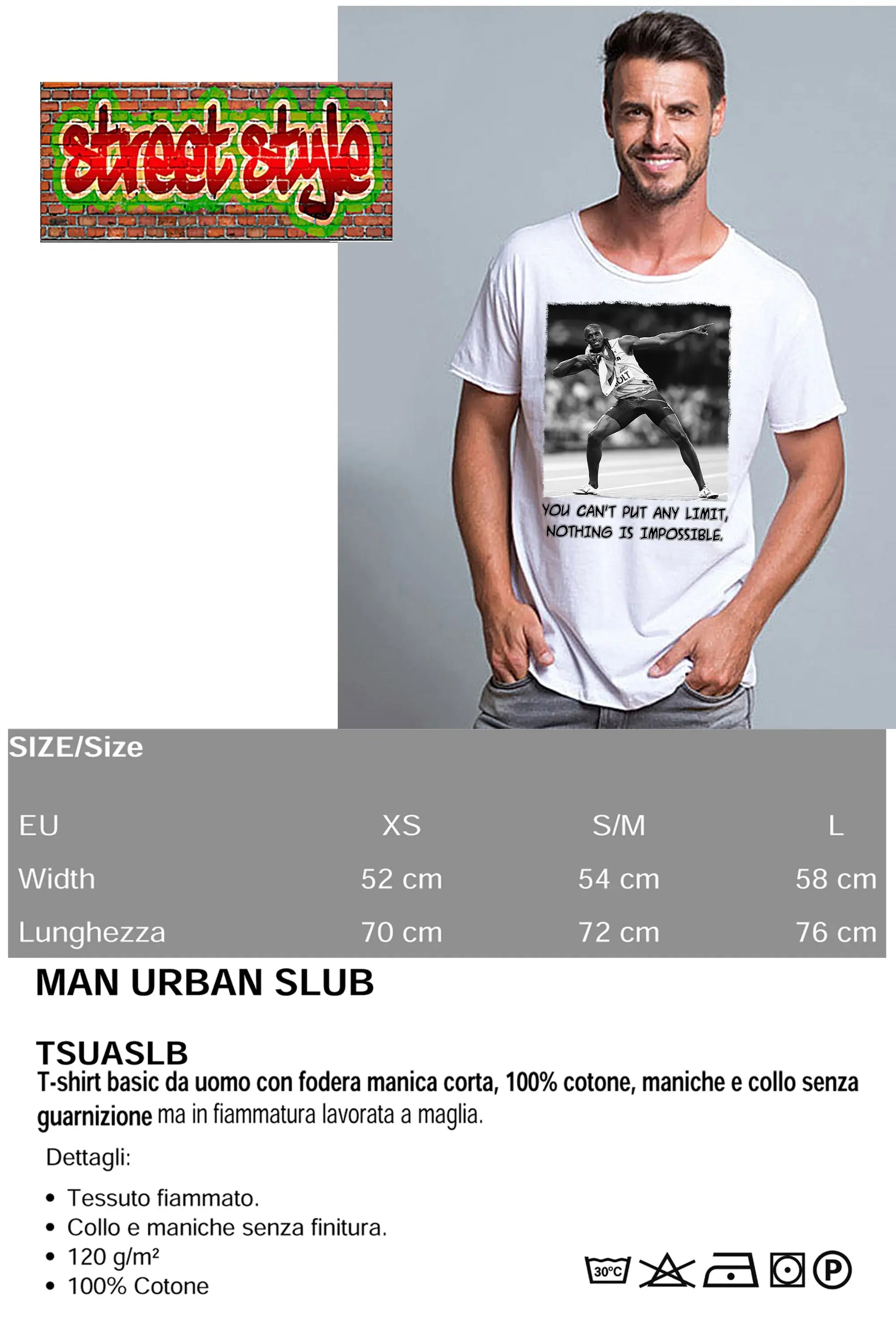 The Legend Bolt - T-shirt Uomo Cotone Fiammato - STREET STYLE