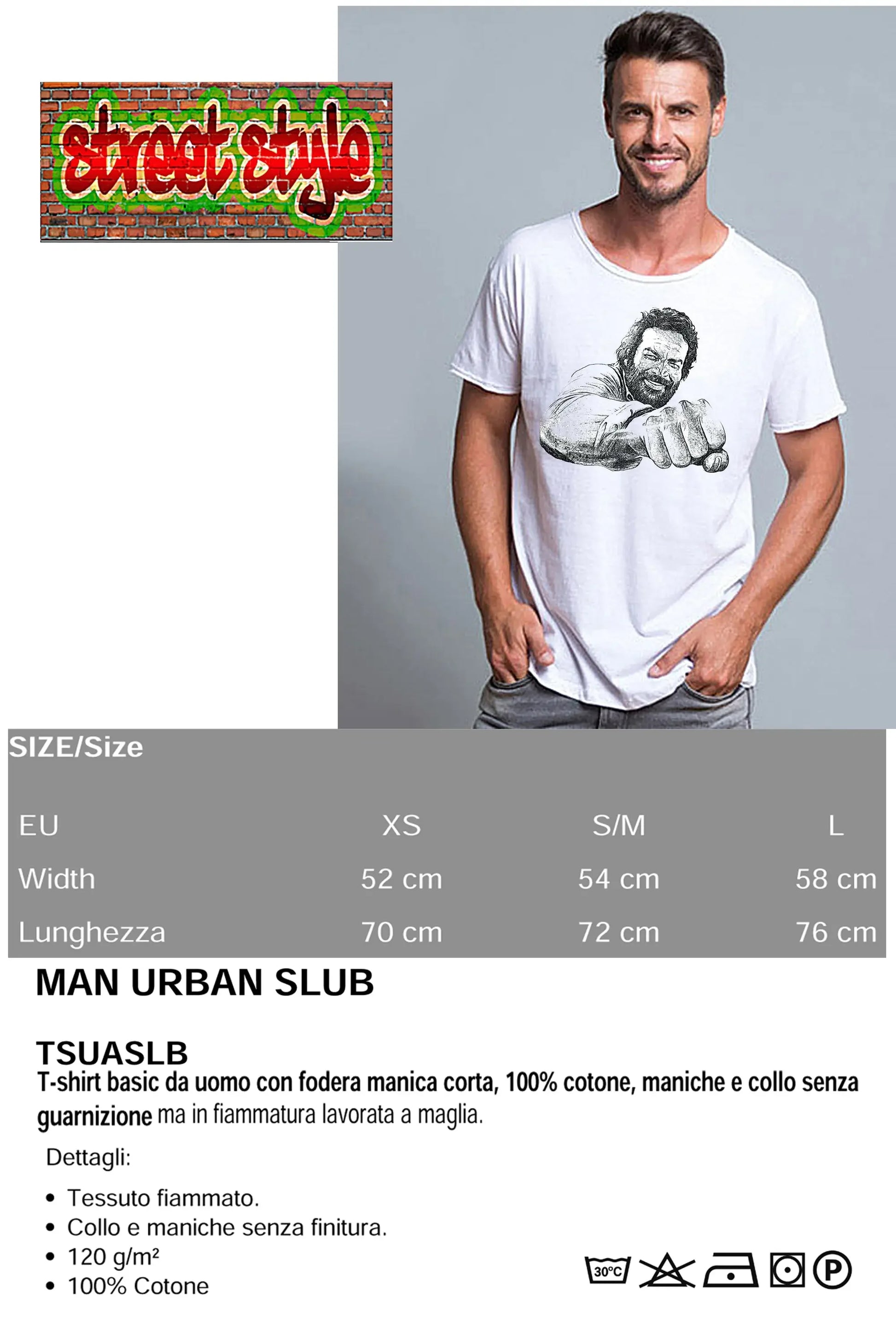 T-shirt Bud Spencer Pugno – Cotone Fiammato Uomo - STREET STYLE