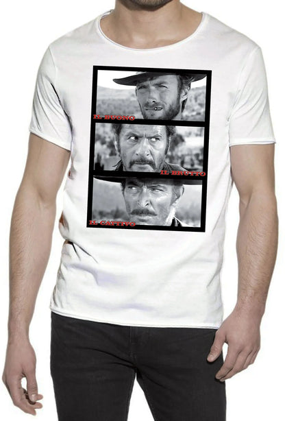 The Legend Il Bello il Brutto e il Cattivo 3 Quad Soggetto Cinema Attori 18-80-1 T-shirt Urban Slub Men Uomo 100% Cotone Fiammato JK - STREET STYLE