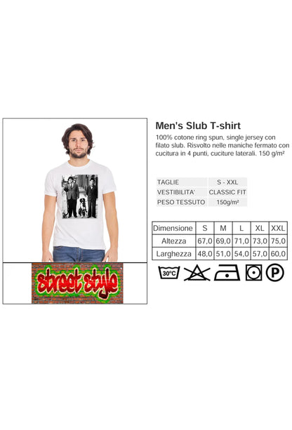 Street Style T-shirt Stanlio e Olio – Cotone Fiammato 100% - STREET STYLE