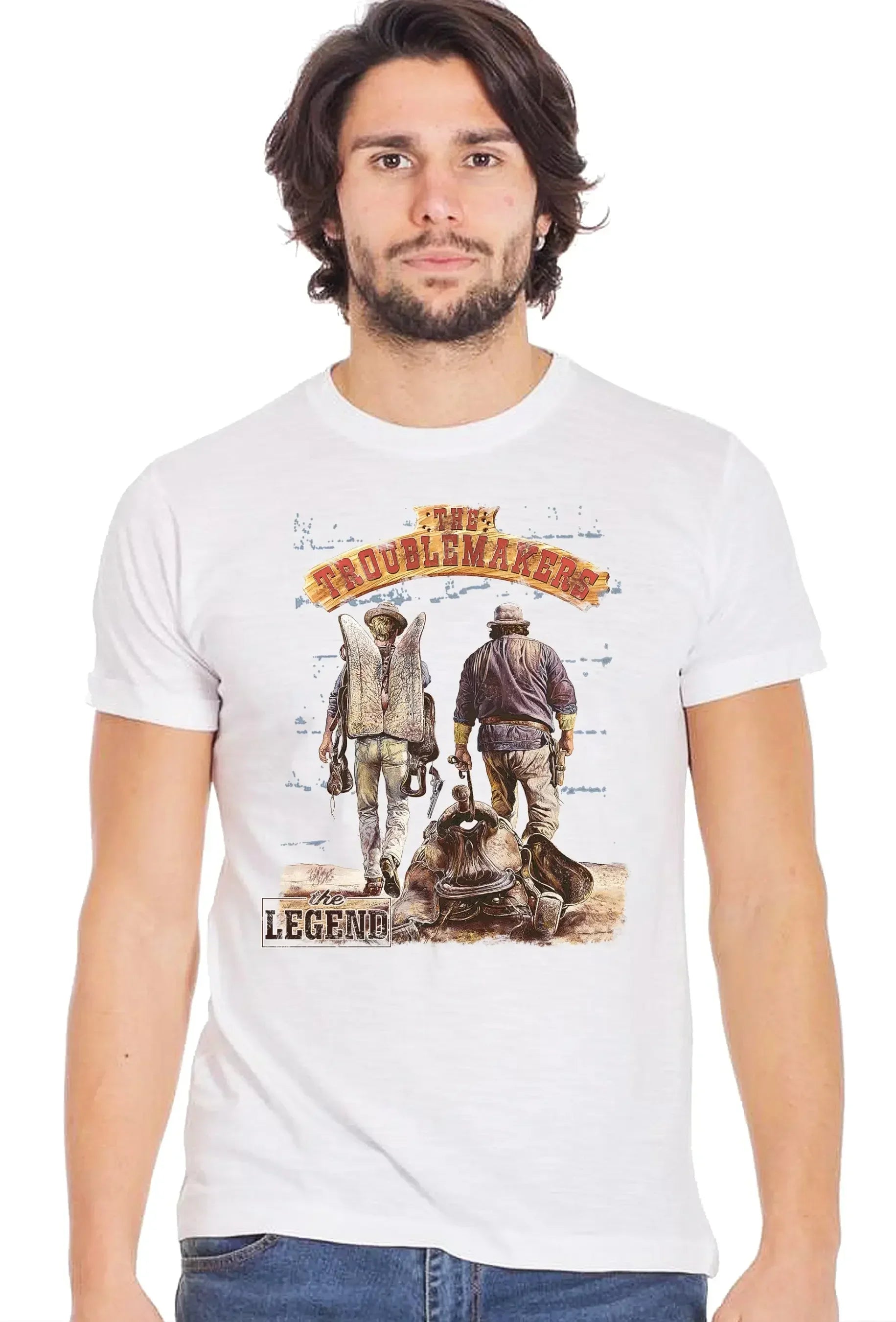 The Troublemakers Bud spencer e Terence hill 18-70-10-2 T-Shirt Urban Men Uomo 100% Cotone Fiammato BS - STREET STYLE