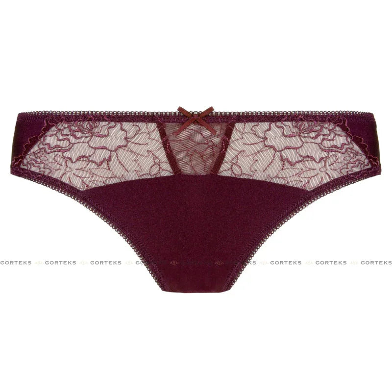 Semi Sheer Thong Panty Pamela Aubergine - STREET STYLE