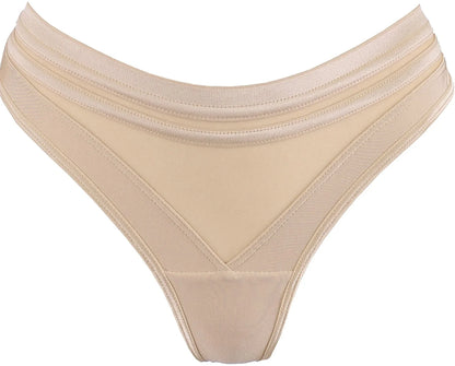 Soft Brazilian Thong Panty Axami Stripe Nude - STREET STYLE