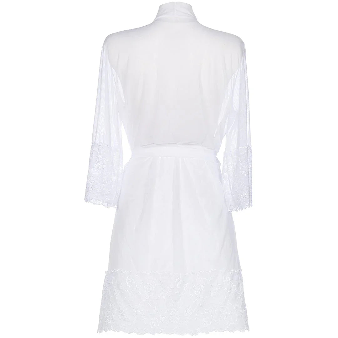 Sheer Robe Axami Naughty in Nude White - STREET STYLE