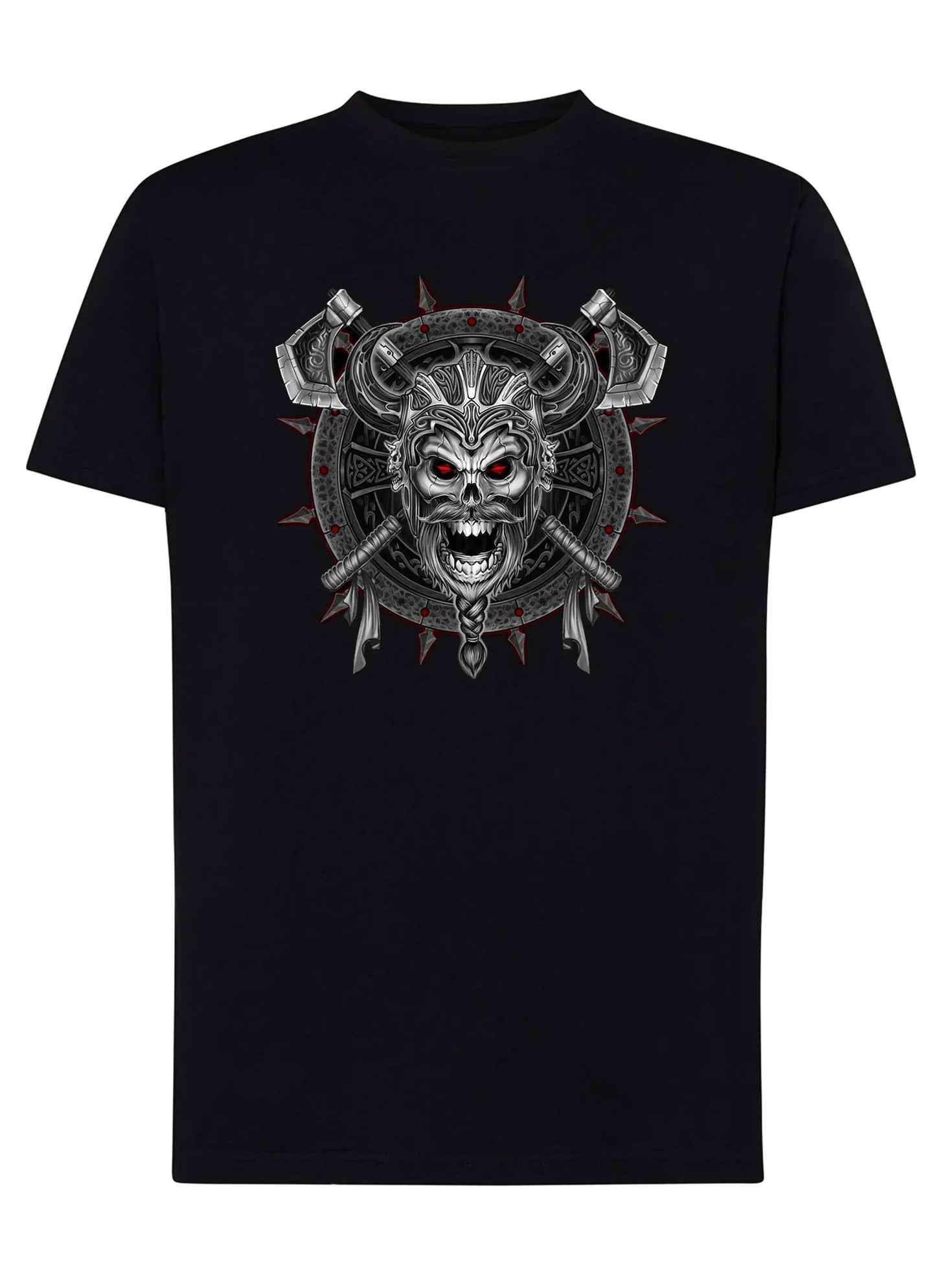 Viking Skull Motor Tattoo 9057 T-shirt Urban Men Uomo 100% Cotone Pettinato JK - STREET STYLE