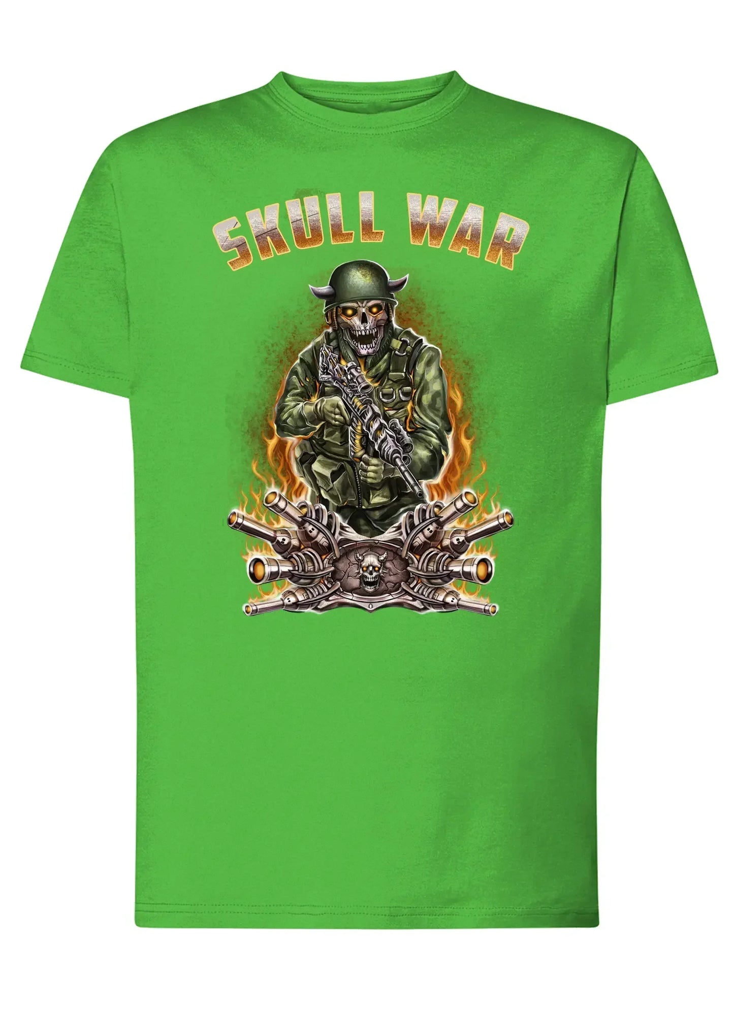 War Skull Tattoo 9053 T-shirt Urban Men Uomo 100% Cotone Pettinato JK - STREET STYLE