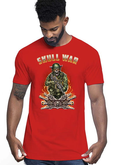 War Skull Tattoo 9053 T-shirt Urban Men Uomo 100% Cotone Pettinato JK - STREET STYLE