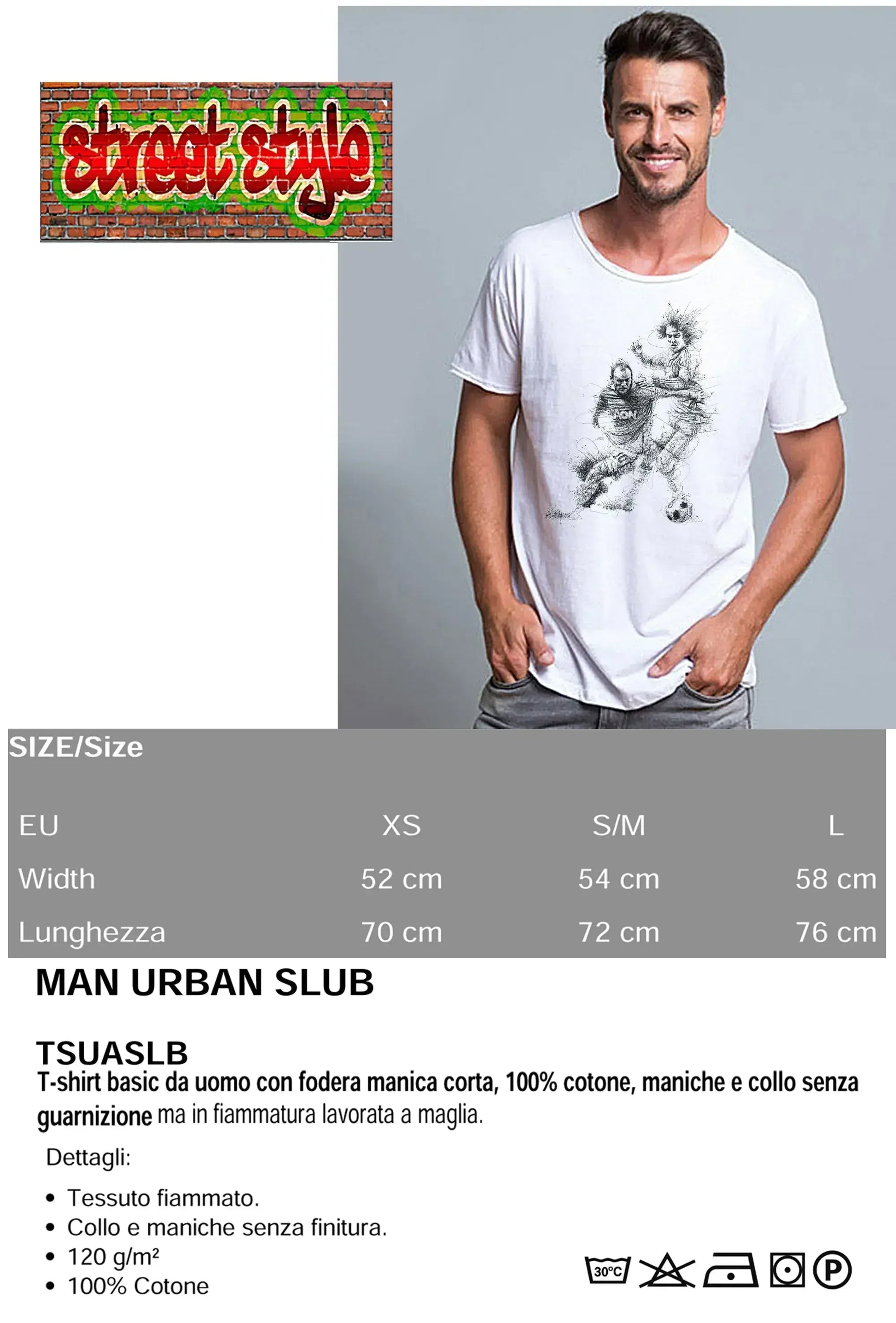 Zidan Color Artistico Stilizzato 18-63 T-shirt Urban Slub Men Uomo 100% Cotone Fiammato JK - STREET STYLE