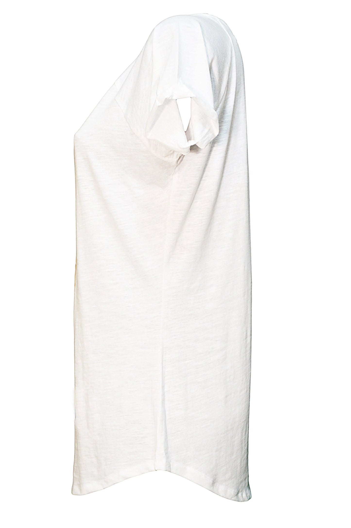 T-shirt donna bianca in cotone fiammato, stile urban streetwear, manica corta