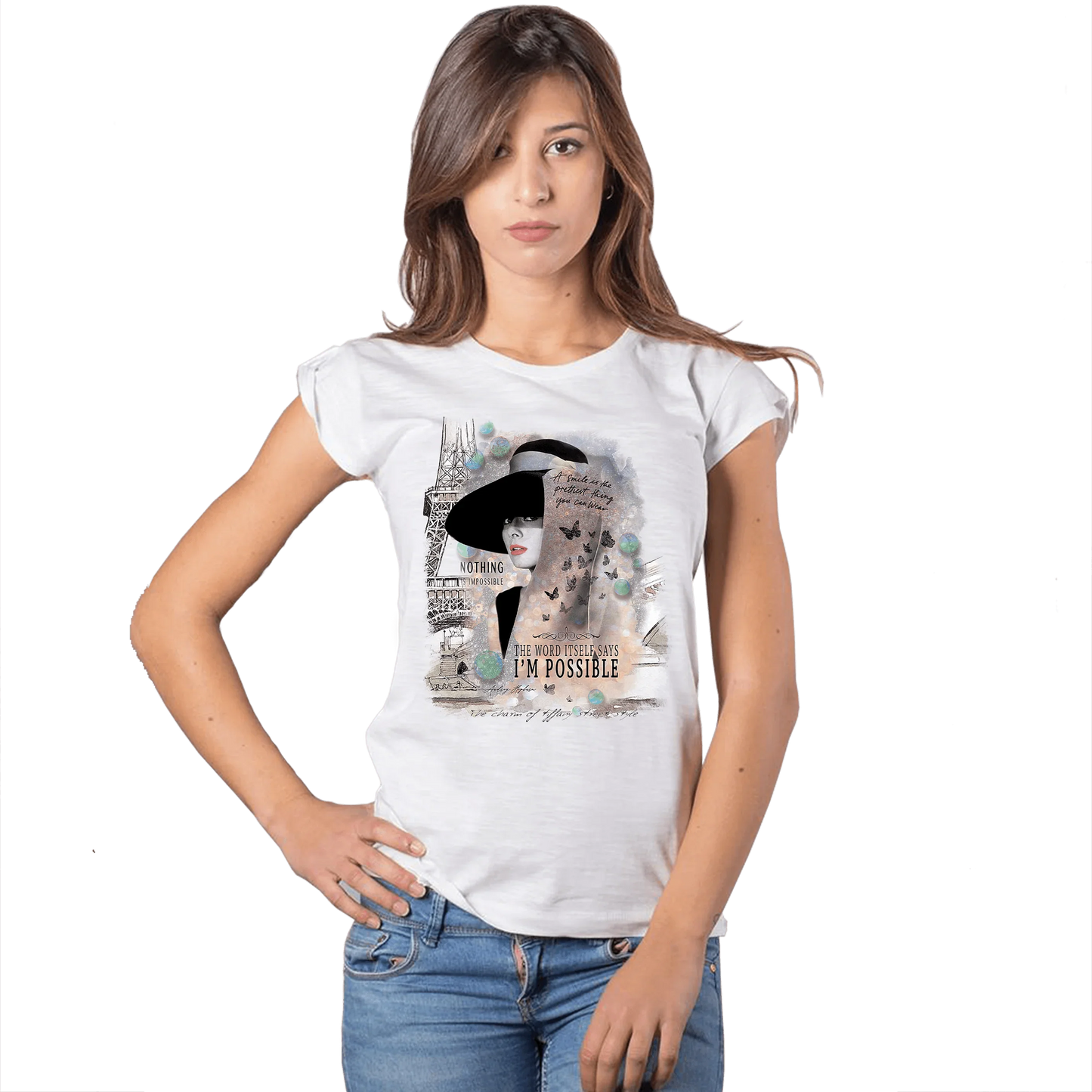 T-shirt Audrey Hepburn Donna Slub - Cotone Bio - STREET STYLE