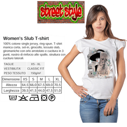 T-shirt Audrey Hepburn Donna Slub - Cotone Bio - STREET STYLE