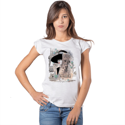 T-shirt Audrey Hepburn Floral - Cotone Bio Slub - STREET STYLE