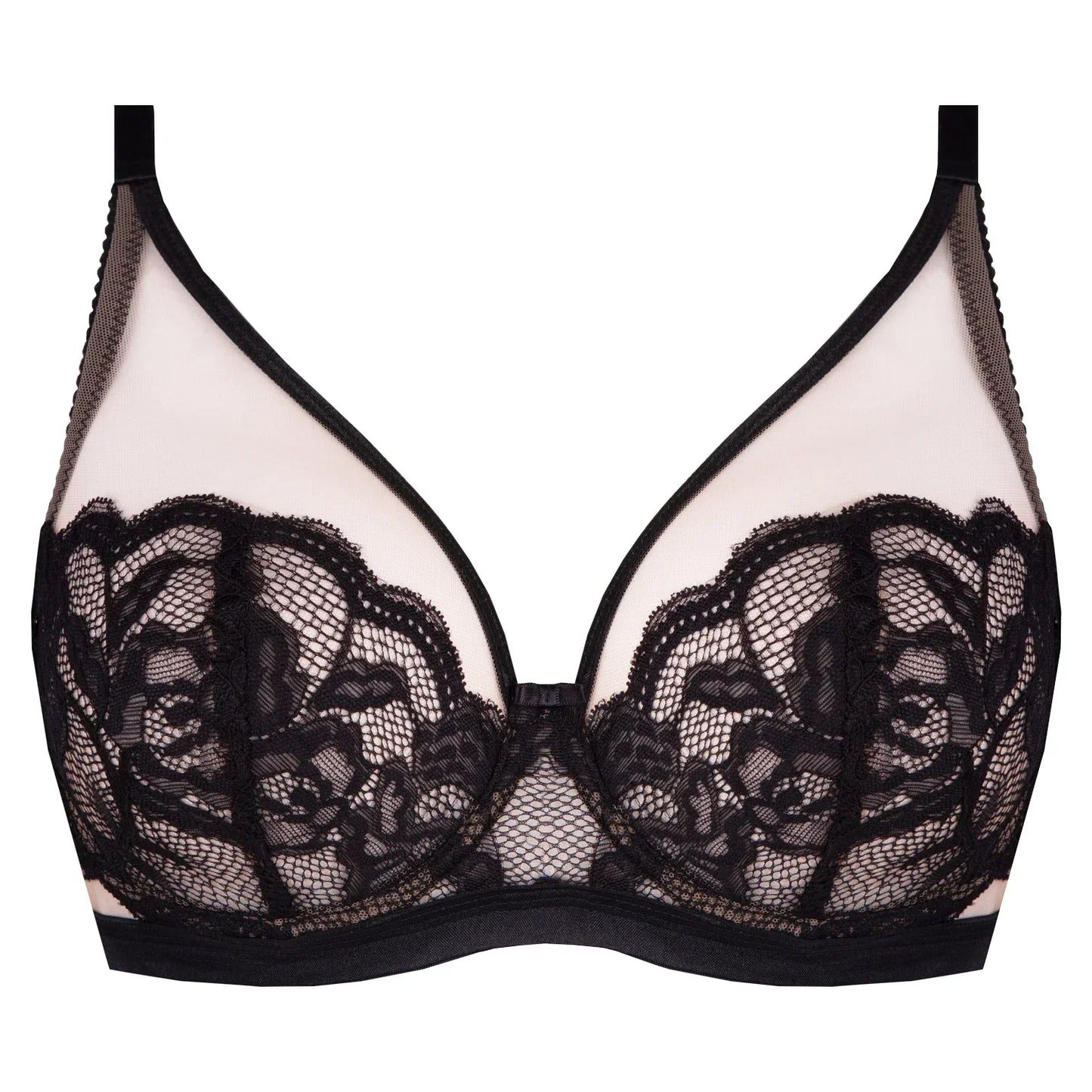 Sheer Mesh Lace Plunge Bra Carmella - STREET STYLE