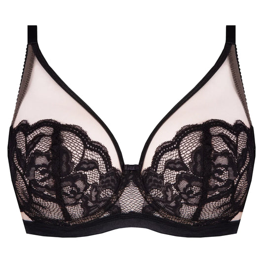 Sheer Mesh Lace Plunge Bra Carmella - STREET STYLE