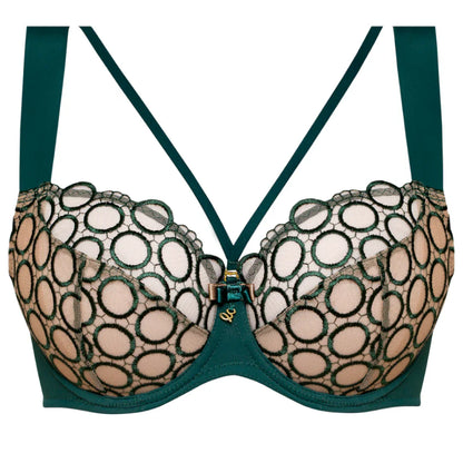 Sheer Mesh Tulle Tulip Seam Balconette Bra Boobie Emerald - STREET STYLE
