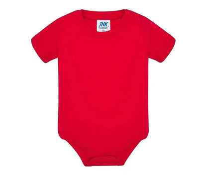 Body da neonato rosso a maniche corte in cotone, stile streetwear urban, bottoni sul cavallo