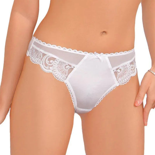 White Thong Stefi L Hibiscus - STREET STYLE