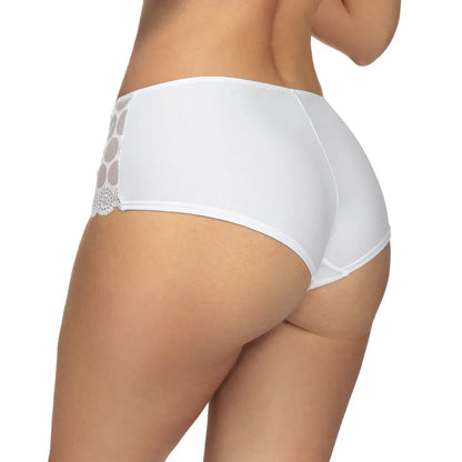 Sheer Mesh Boyshort Panty Coco White - STREET STYLE