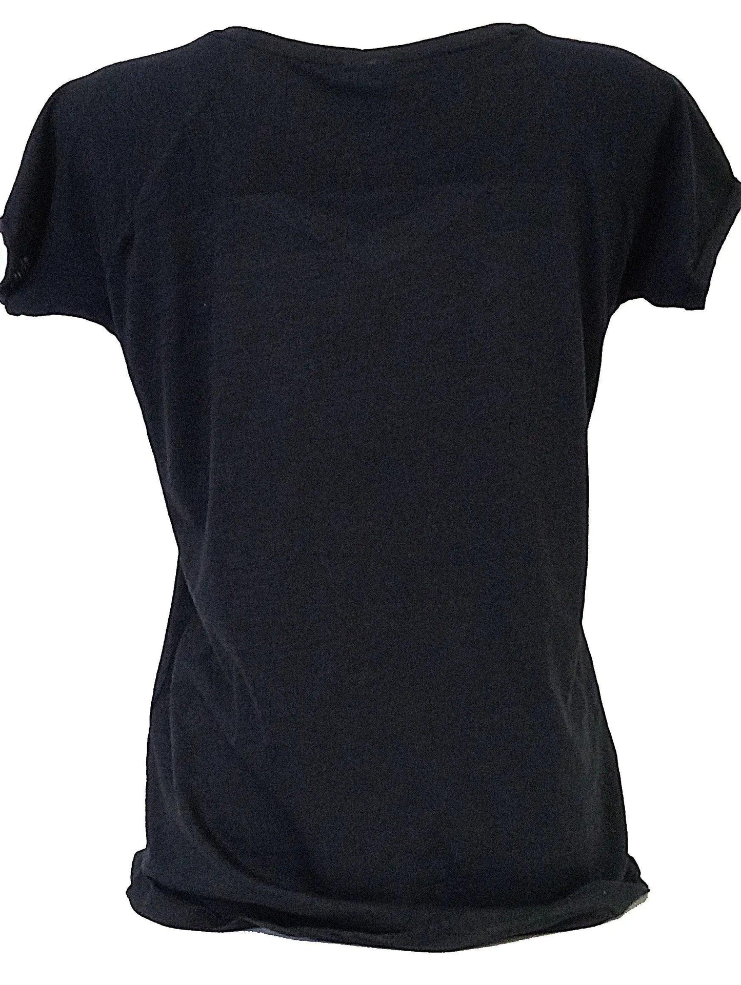 T-shirt donna urban nera in cotone 100%, maniche corte, stile streetwear