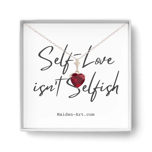 925 Sterling Silver Necklace Red Heart Pendant - STREET STYLE