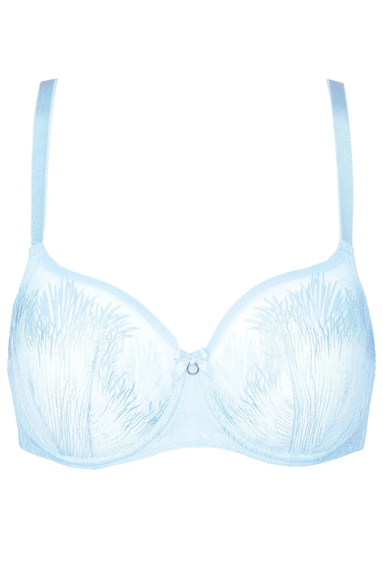 See Through Embroidery Balconette Bra Gorteks Mable Baby Blue - STREET STYLE