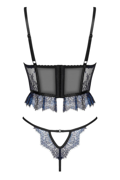 Sheer Lace Longline Bra & Sexy String Beauty Night Saphira - STREET STYLE
