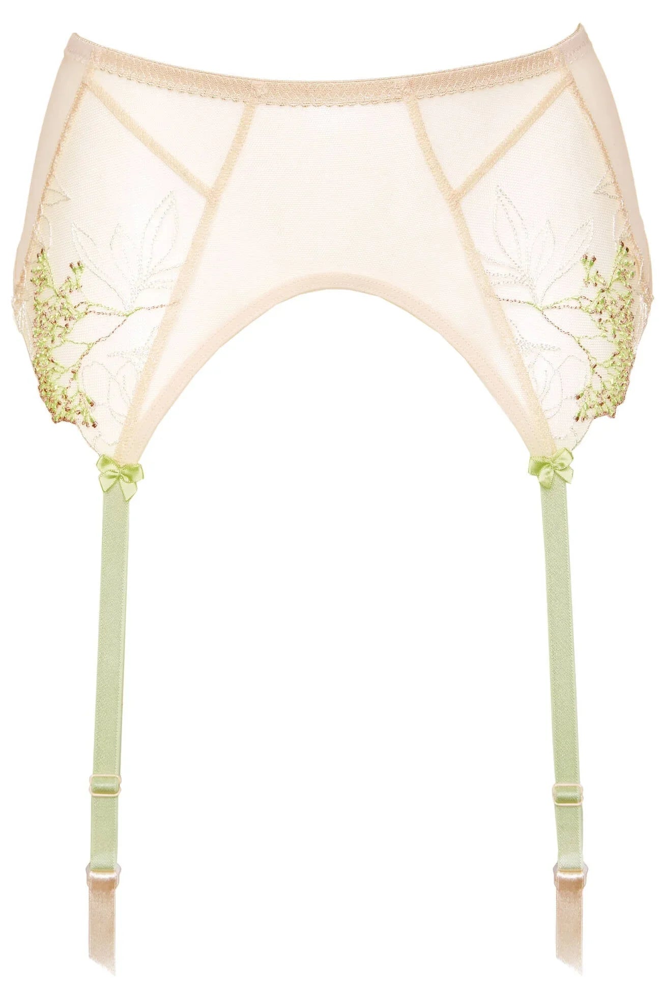 Sheer Mesh Embroidered Garter Belt Gorteks Soleil - STREET STYLE