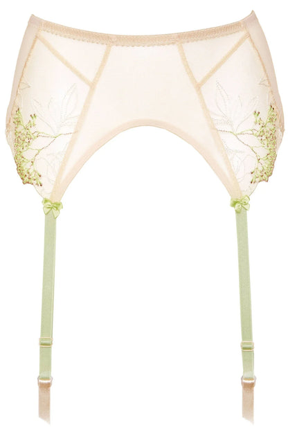 Sheer Mesh Embroidered Garter Belt Gorteks Soleil - STREET STYLE