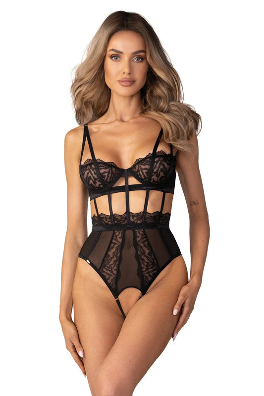 Crotchless Teddy Sexy Lingerie Bold Lace Cutouts - Hersis - STREET STYLE