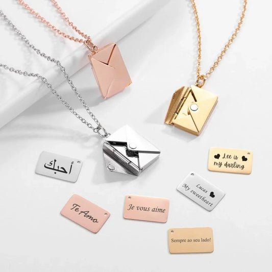 Envelope Necklace With Message - message necklace - STREET STYLE