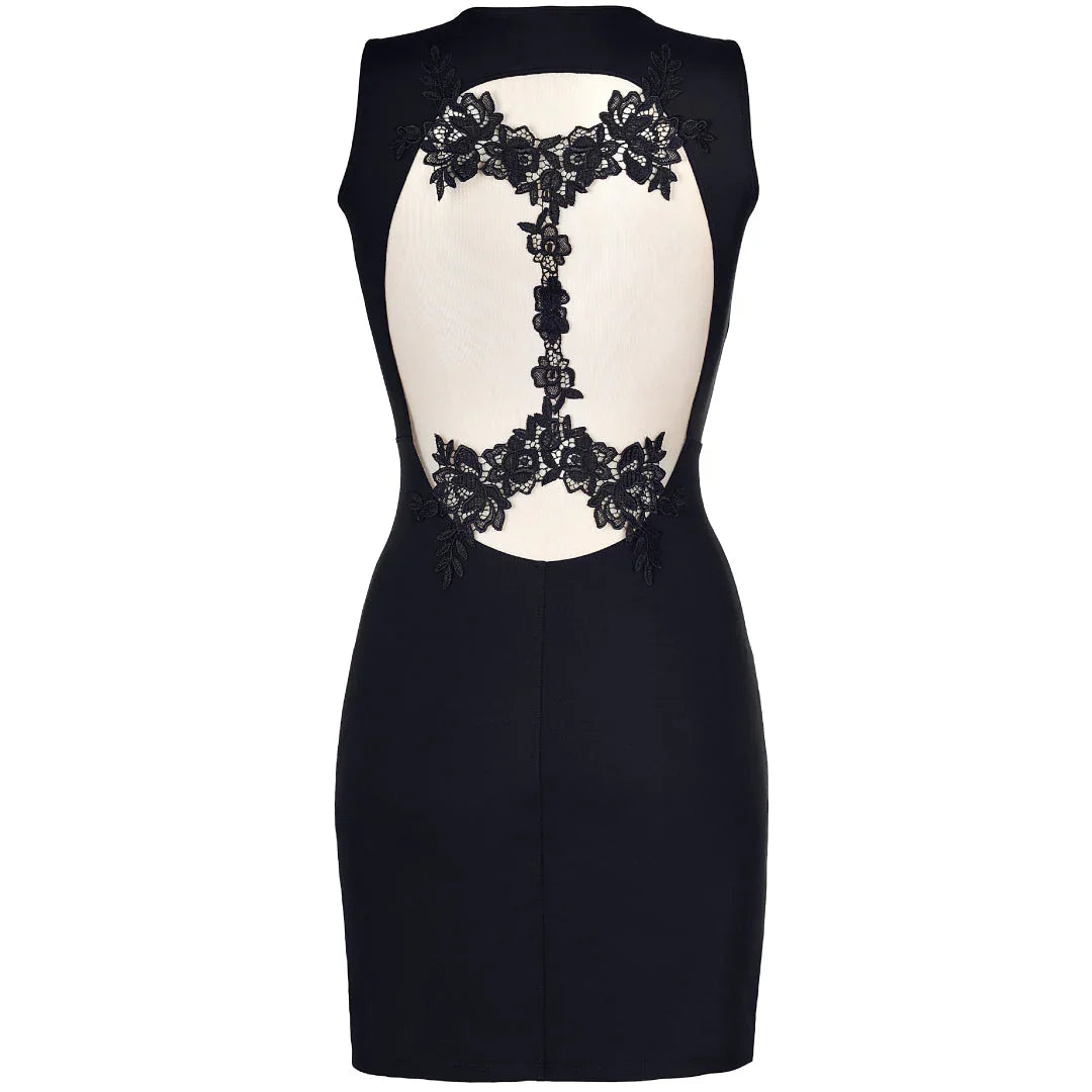 Axami Black Mini Dress Tropicana - STREET STYLE