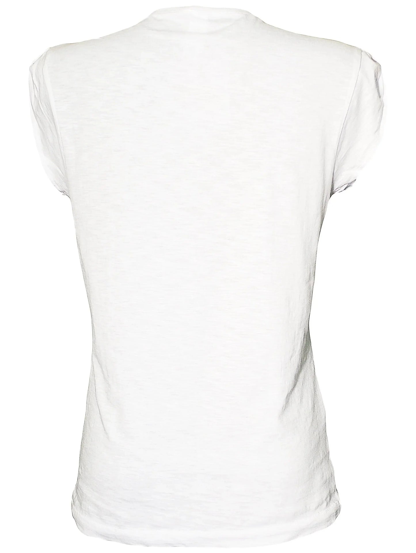 Maglietta donna bianca in cotone fiammato, stile streetwear urban, maniche corte.