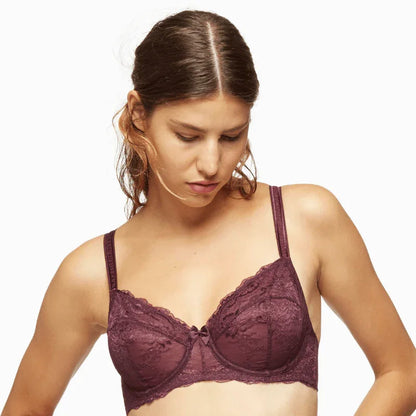 Full Figure Lace Unlined Bra Harlow Elderberry Purple | Blush Lingerie - STREET STYLE