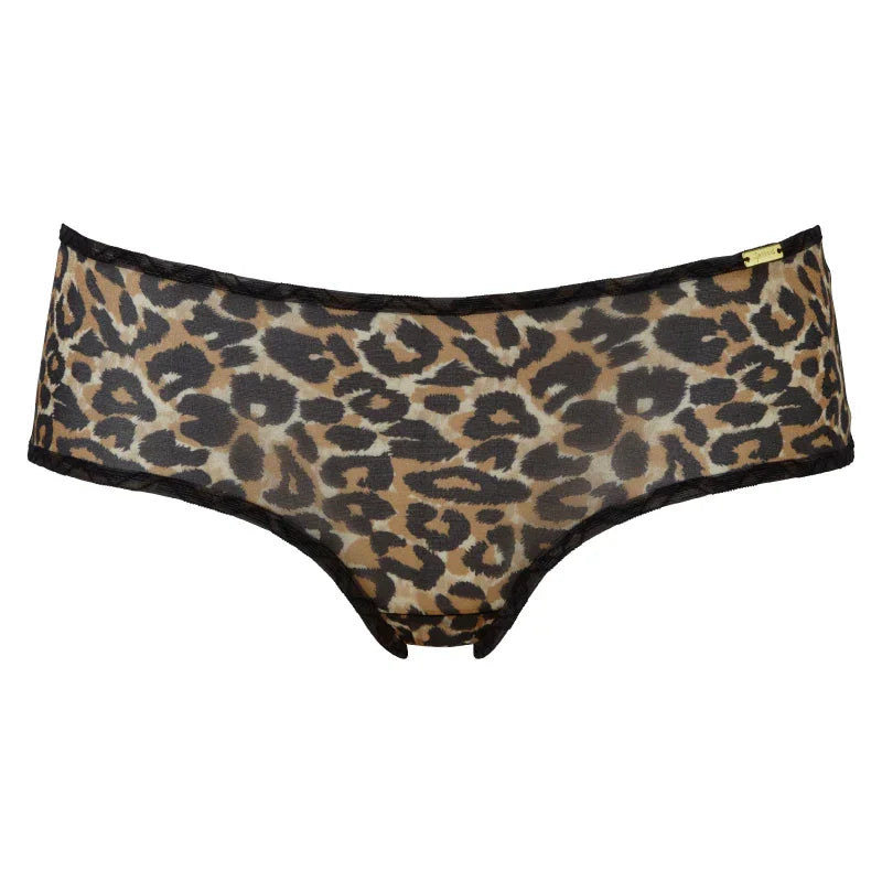 Gossard Glossies Leopard Print Sheer Boyshort Panty - STREET STYLE