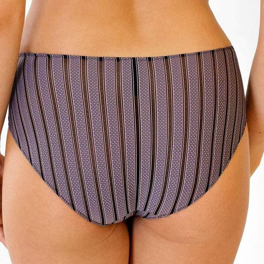 Soft Stretch High Waist Brief Panty Daisy Stripe - STREET STYLE