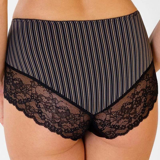 Lace Trim Full Brief Panty Rosme Gold Line - STREET STYLE