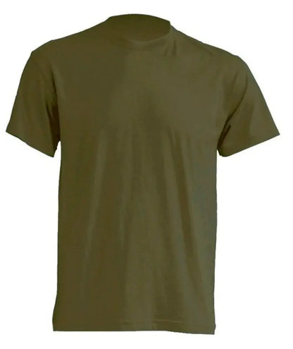 T-shirt basic uomo color verde militare in cotone, stile streetwear urban alla moda.