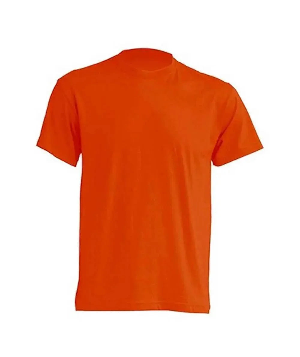 T-shirt streetwear arancione da uomo, cotone, manica corta, stile urban minimalista.