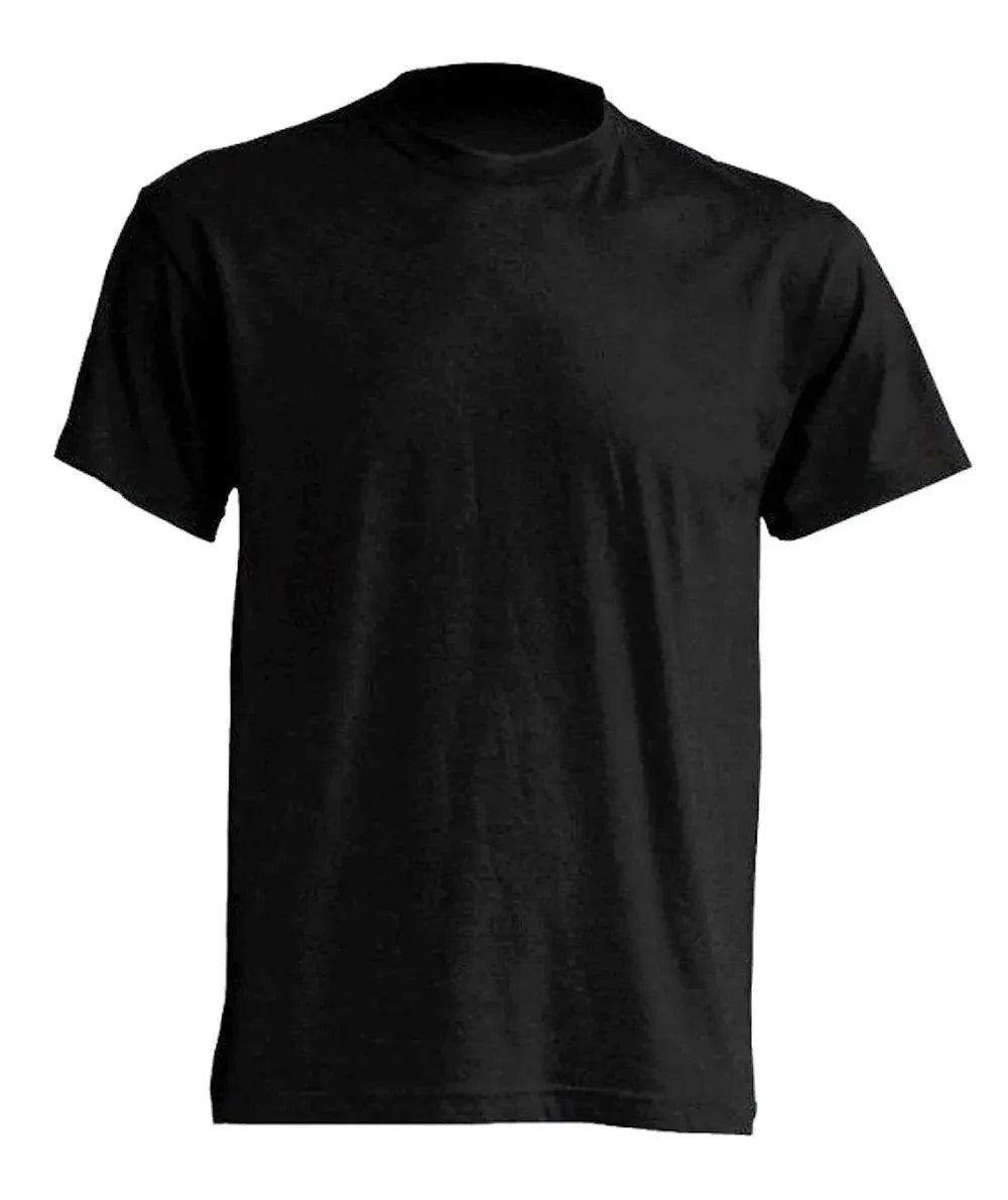 T-shirt nera da uomo in cotone, stile streetwear urban, manica corta e girocollo.