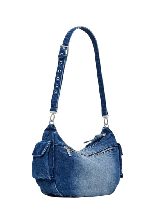 Bag Desigual bag half logo denim astana Denim - STREET STYLE