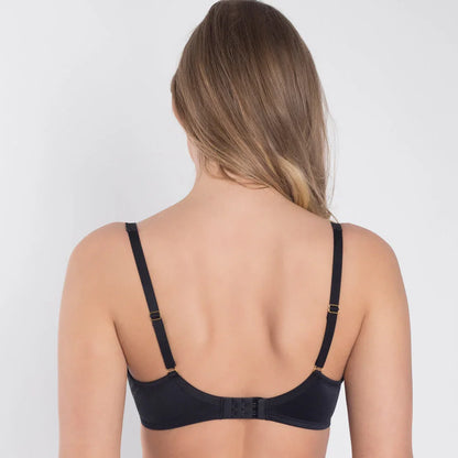 Sheer Mesh Embroidered Full Figure Bra Perla Black - STREET STYLE