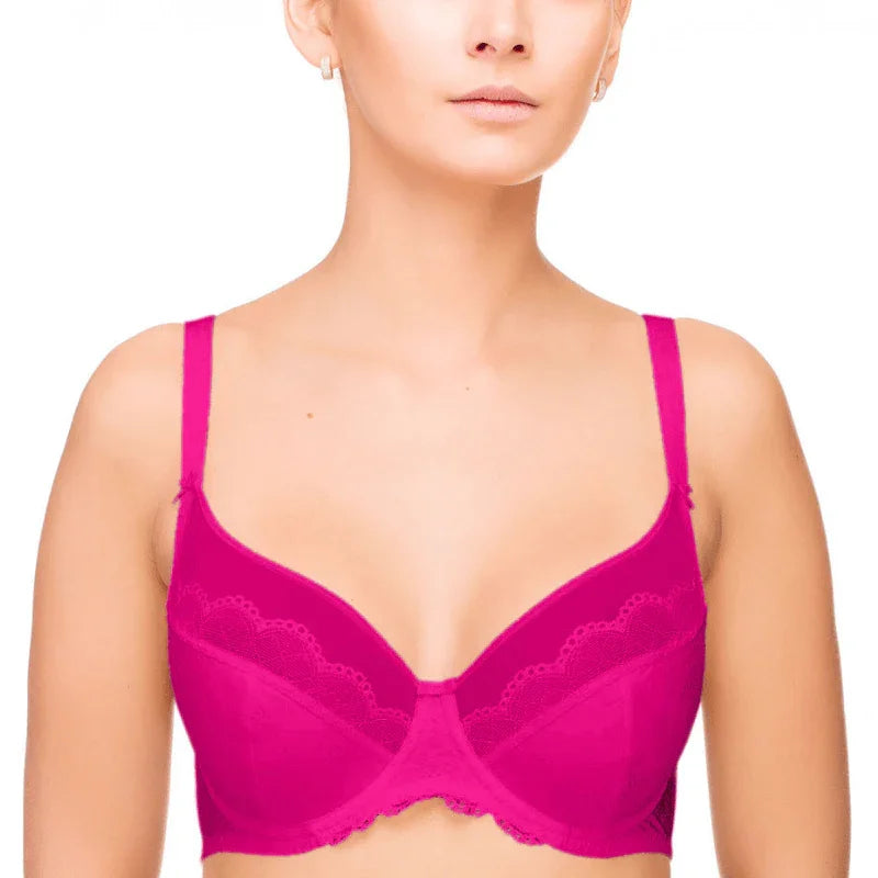 Full Figure Unlined Bra Lauma Vivian Pink - STREET STYLE