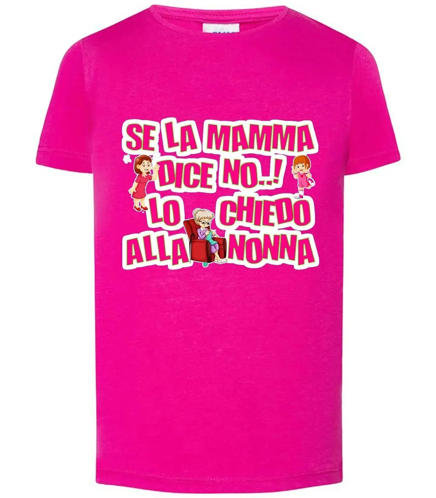T-shirt da bambina fucsia in cotone con scritta ironica e grafica stile streetwear urban