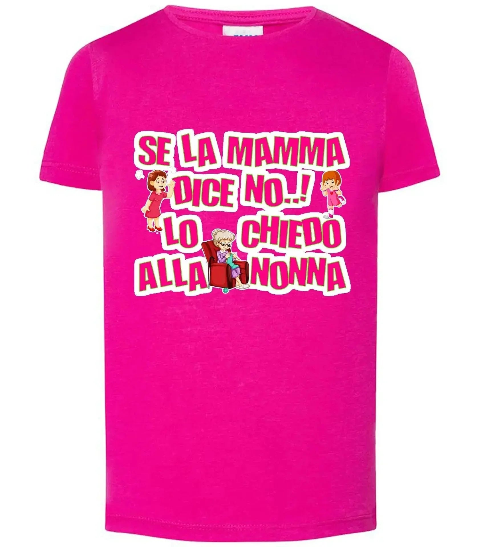 T-shirt da bambina fucsia in cotone con scritta ironica e grafica stile streetwear urban