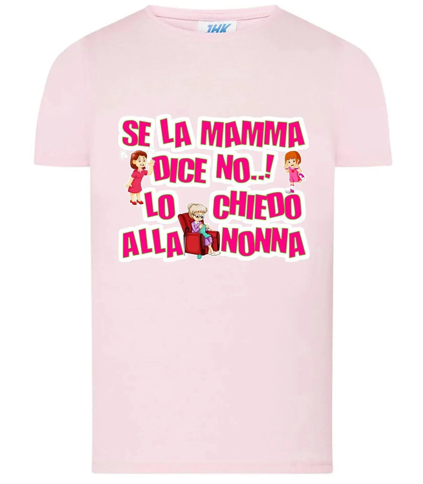 T-shirt slim streetwear rosa chiaro con scritta divertente e grafica mamma e nonna, stile urban