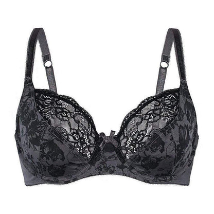Sassa Charming Floral Semi Sheer Lace Demi Bra - STREET STYLE