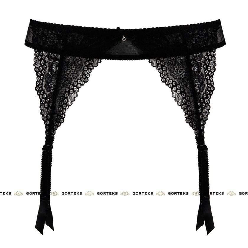 Sexy Sheer Lace Garter Belt Gorteks Scarlet Black - STREET STYLE