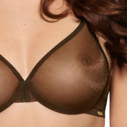 Gossard Glossies Sheer Molded Bra Rich Brown - STREET STYLE