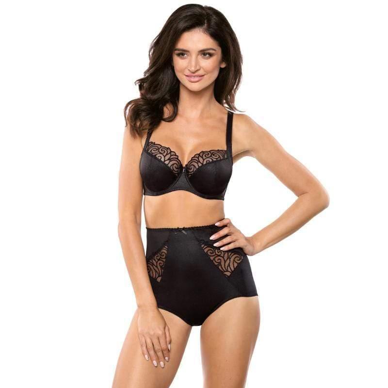 Sheer Embroidery Plus Size Bra Gorteks Onyx - STREET STYLE