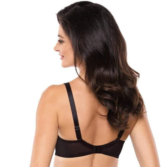 Sheer Embroidery Plus Size Bra Gorteks Onyx - STREET STYLE